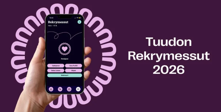 Tuudon Rekrymessut 2026 - puhelimessa auki digitaaliset Rekrymessut